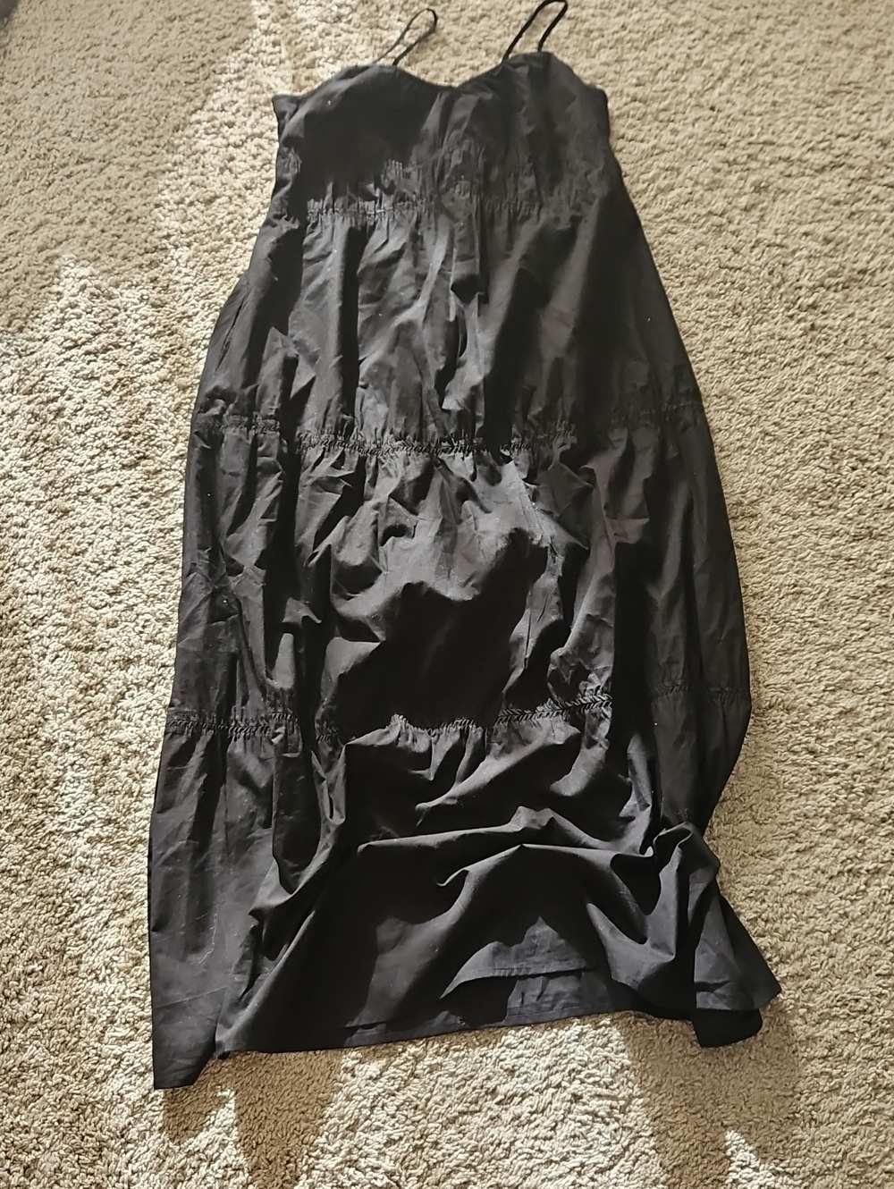 Time and Tru Black Tiered Maxi Dress Skirt